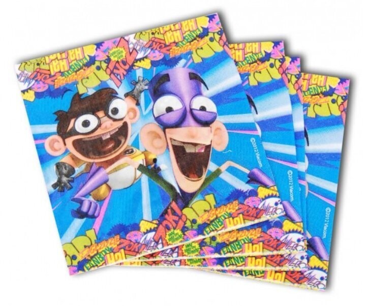 Pack de 20 servilletas de papel para fiestas de cumpleaños,  Fanboy y chum chum