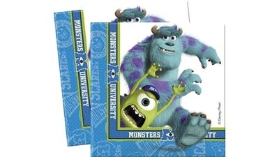 Pack de 20 servilletas de papel para fiestas de cumpleaños, Disney Monster University