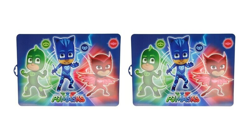 10 manteles individuales licencia oficial Pj masks, ideal para proteger la mesa, producto de plastico apto para alimentos