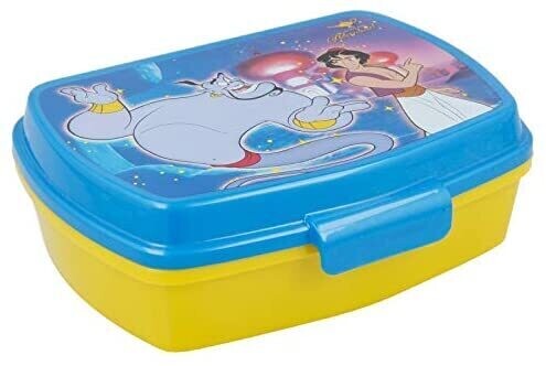 Sandwichera rectangular de la licencia oficial Disney Aladin, producto de plástico resistente, ideal para llevar el almuerzo