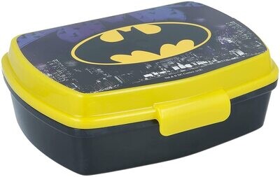 Sandwichera rectangular de la licencia oficial Batman, producto de plástico resistente, ideal para llevar el almuerzo