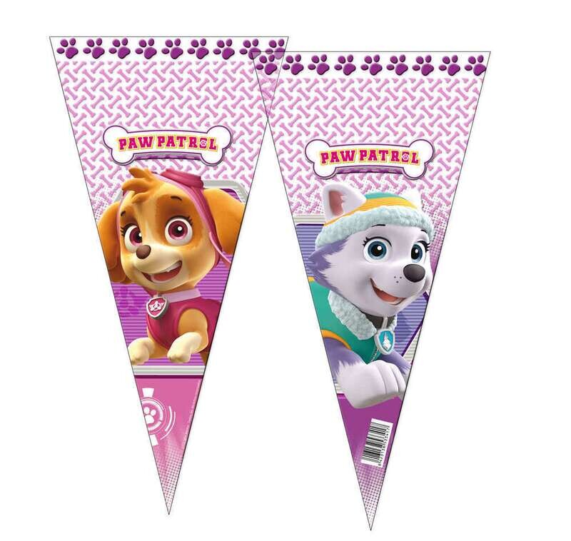 Pack 6 conos de la licencia oficial Patrulla canina, diseño Skye y Everest, producto de plastico, dimensiones 20x40 cms