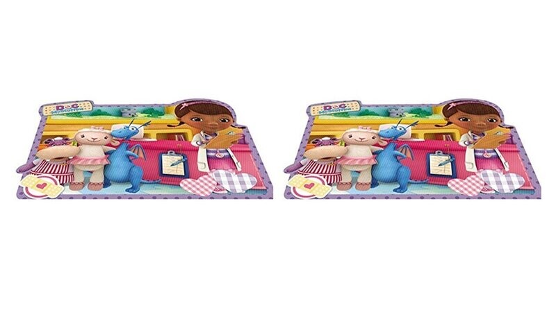 10 manteles individuales 43x29 cm de la licencia de disney Doctora Juguetes, ideal para proteger la mesa
