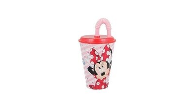 vaso caña Disney Minnie Mouse,430ml, producto de plastico libre de BPA