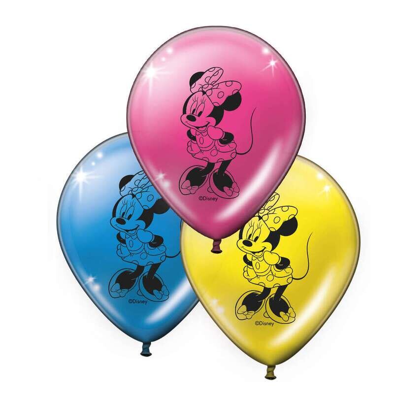 Pack 8 globos Minnie pink, ideales para decorar fiestas de cumpleaños