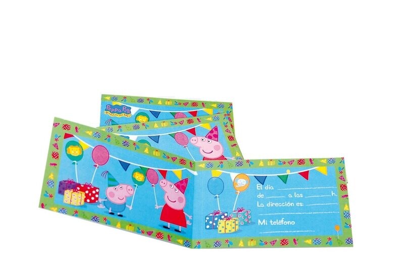 pack 6 invitaciones peppa pig
