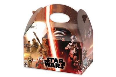Pack de 4 cajas de carton de la licencia Star wars, 16x10x18cms
