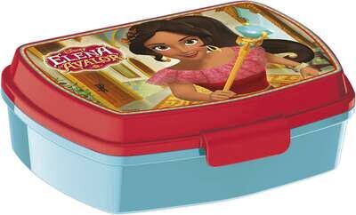 Sandwichera rectangular de la licencia oficial disney, Elena de Avalor, producto de plástico resistente, ideal para llevar el almuerzo