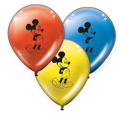 Pack 8 globos Mickey mouse, ideales para decorar fiestas de cumpleaños