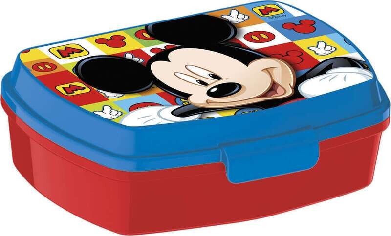 Sandwichera rectangular de la licencia oficial Disney Mickey Mouse, producto de plástico resistente, ideal para llevar el almuerzo