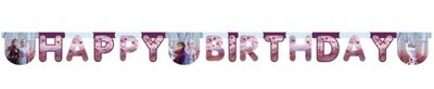 Guirnalda Happy Birhtday (Feliz Cumpleaños) de la licencia oficial Disney Frozen, producto de carton