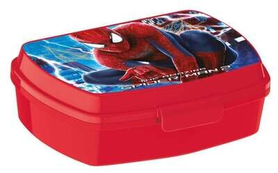 Sandwichera rectangular de la licencia oficial Marvel Spiderman, producto de plástico resistente, ideal para llevar el almuerzo