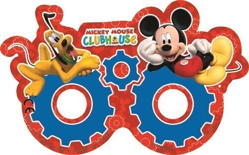 Pack 6 caretas antifaz mickey, producto de cartón con bandas elasticas