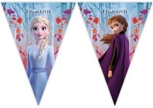lineal de banderines Disney Frozen II, 9 banderines, longitud 2,3mt