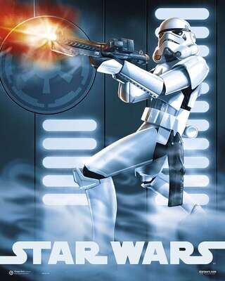 mini poster de la licencia oficial star wars, trooper, Papel brillo 150gr. Dimensiones 40x50cm. Ideal decoración