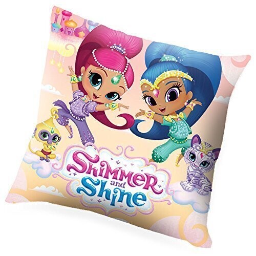Cojin relleno de la licencia oficial Shimmer and shine, dimensiones 40x40cm, imagen por ambos lados
