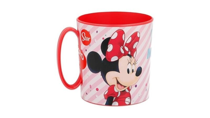Taza apta para microondas de la licencia oficial Disney Minnie, capacidad: 350ml, producto de plastico libre de BPA