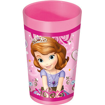 Vaso reutilizable de la licencia oficial disney, Princesa Sofia, producto de plastico libre de BPA