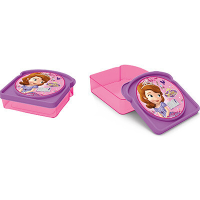 sandwichera value de la licencia oficial Princesa Sofia, dimensiones 13x13x4, para llevar el almuerzo