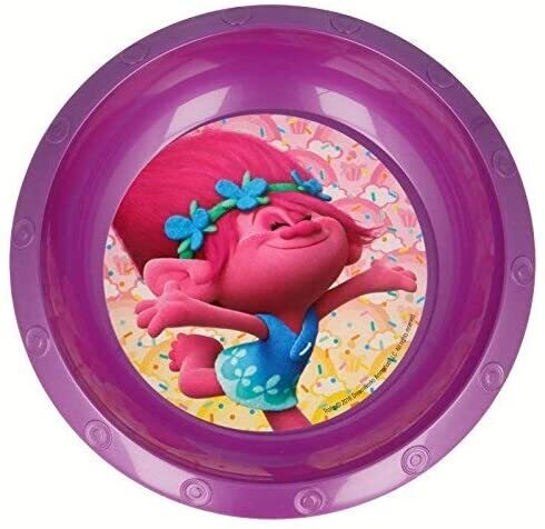 cuenco fiesta reutilizable Trolls, de plastico libre de BPA