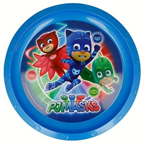 plato reutilizable fiesta pj masks, plastico libre de BPA