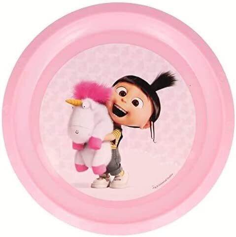 plato reutilizable fiesta Agnes, Minions, plastico libre de BPA