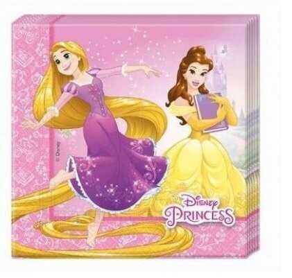 Pack de 20 servilletas de papel para fiestas de cumpleaños,  33x33 cm disney princesas