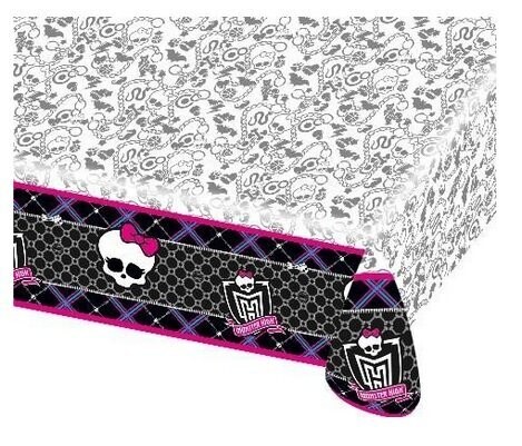 Mantel fiesta 180x120cm Monster High, producto de plastico ideal para cumpleaños