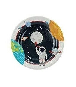Pack 8 platos de cartón para fiesta, Astronauta espacio, 23cm,  ideal fiestas de cumpleaños