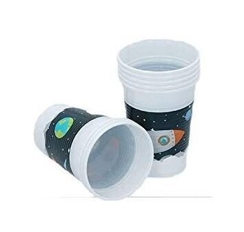 Pack de 8 vasos fiesta,  diseño Astronauta espacio, capacidad 200ml, producto de plastico