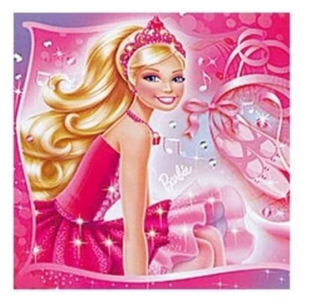Pack de 20 servilletas de papel para fiestas de cumpleaños, doble hoja, diseño Barbie