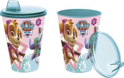 Vaso sipper patrulla girls, 430ml, producto de plastico libre de BPA, con boquilla adaptada para aprendizaje