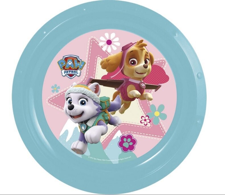 plato reutilizable fiesta Patrulla canina Skye, plastico libre de BPA