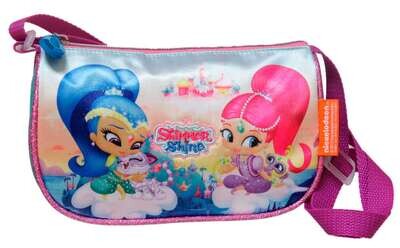 Bolso de la licencia oficial Shimmer & Shine, con correa ajustable, dimensiones:20x14cm