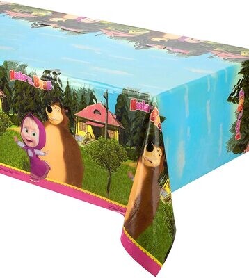 Mantel fiesta Masha y el oso 180x120cm, producto de plastico ideal para cumpleaños