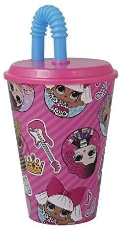 vaso con caña 430 ml Lol Surprise, producto de plastico libre de BPA