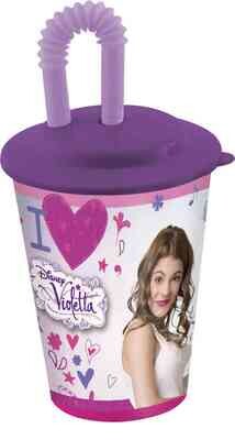 Vaso caña Disney Violetta, 430ml, producto de plastico libre de BPA