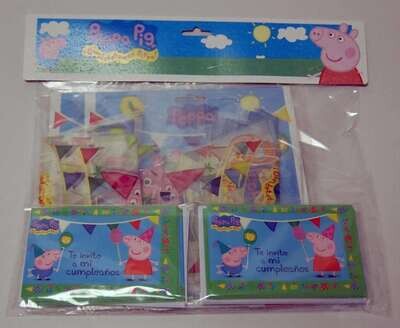 Pack 12 invitados peppa pig