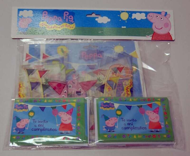 Pack 12 invitados peppa pig