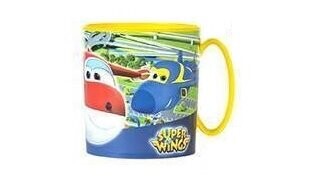 Taza apta para microondas de la licencia oficial Super Wings, capacidad: 350ml, producto de plastico libre de BPA