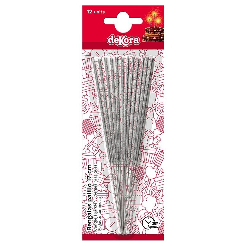 Pack 12 bengalas 17cm para tartas