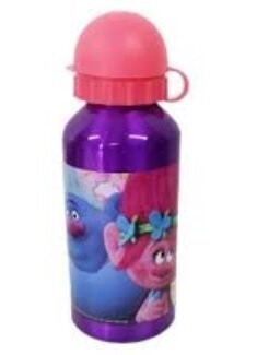 Botella aluminio 400ml, diseño Trolls