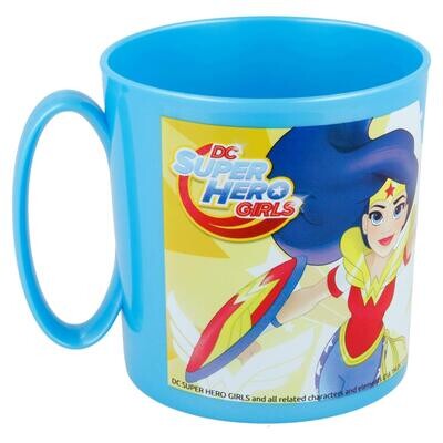 Taza apta para microondas de la licencia oficial Superhero Girls, capacidad: 350ml, producto de plastico libre de BPA