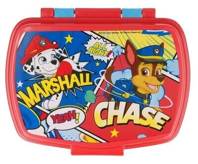 Sandwichera rectangular de la licencia oficial Patrulla Canina, producto de plástico resistente, ideal para llevar el almuerzo