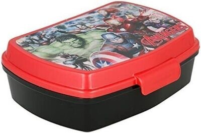 Sandwichera rectangular de la licencia oficial marvel Avengers, producto de plastico resistente libre de BPA