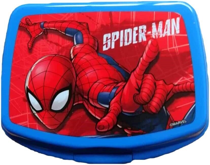 sandwichera rectangular spiderman azul