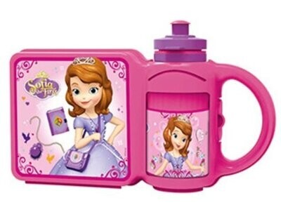 Combo tartera y botella extraible licencia oficial de Disney princesa Sofia, portameriendas
