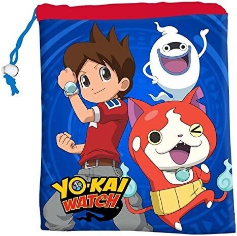 Saquito de la licencia oficial Yo kai watch, dimensiones 24x19 cms, ideal para el almuerzo