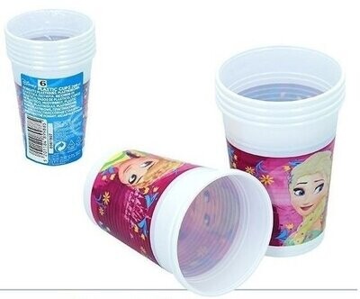 Pack de 6 vasos ideal para fiestas y cumpleaños de la licencia de Disney Frozen