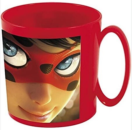 Taza apta para microondas de la licencia oficial Lady Bug, capacidad: 350ml, producto de plastico libre de BPA